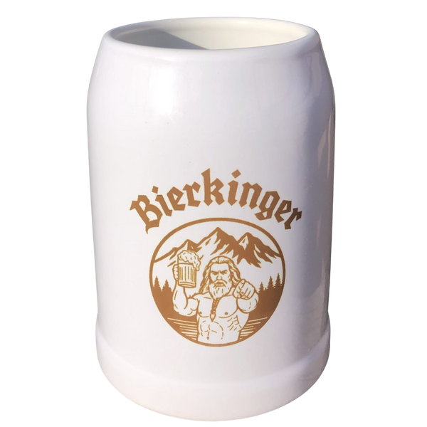 Bierkinger Bierkrug aus Keramik mit goldenem Logo