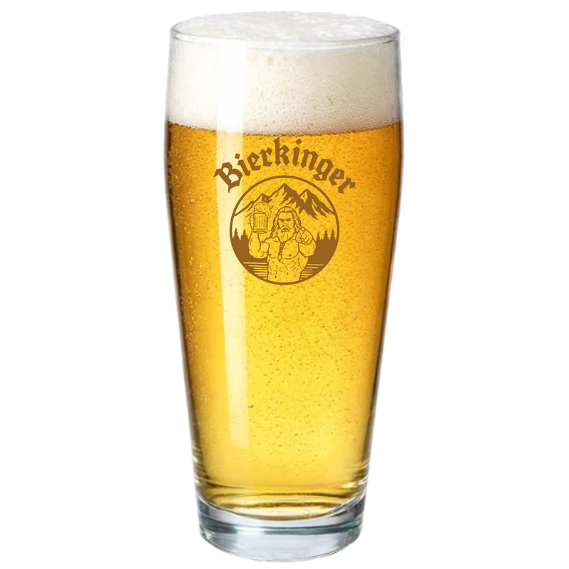 Bierkinger Bierglas mit Logo, freigestellt