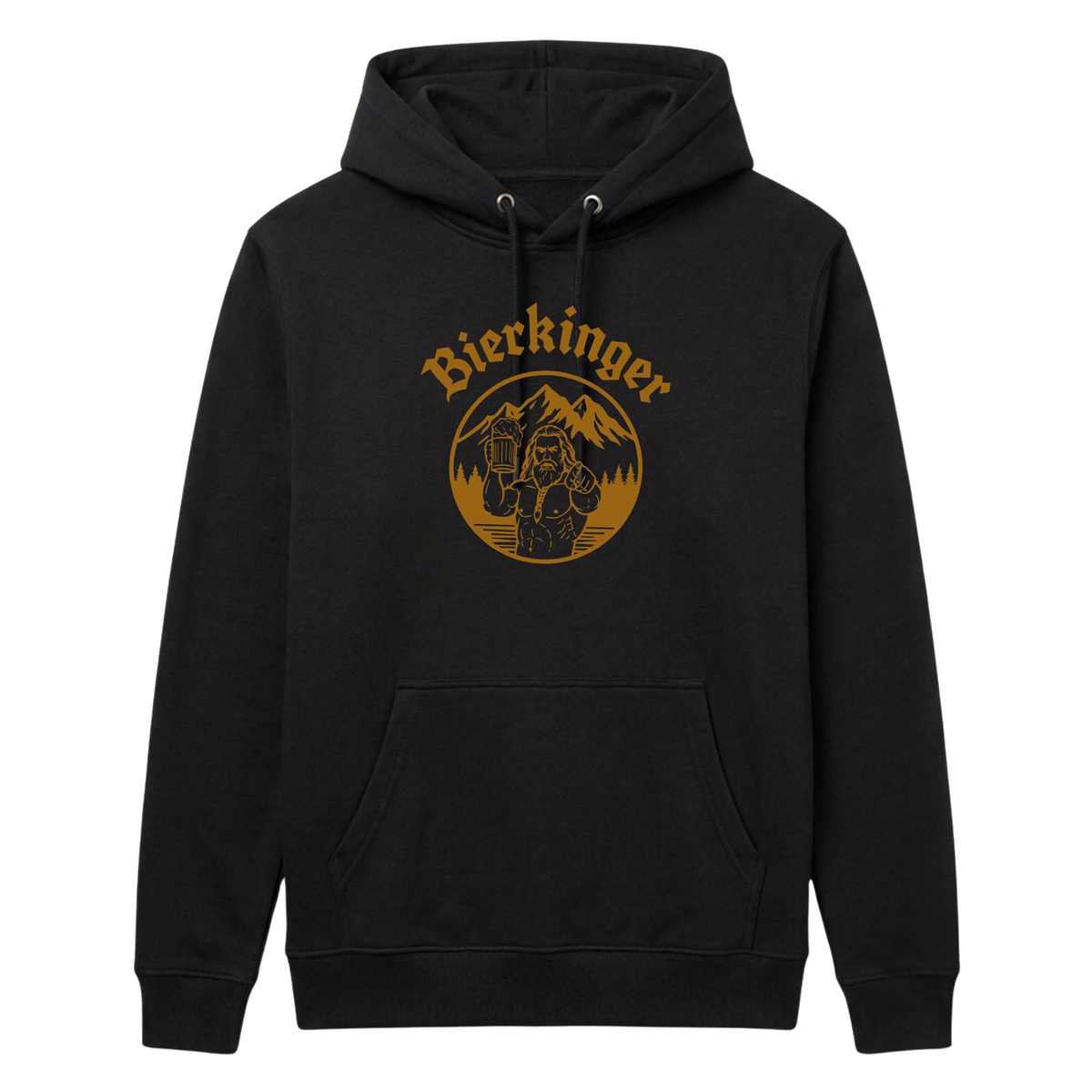 Bierkinger Hoodie in Schwarz mit goldenem Brustlogo