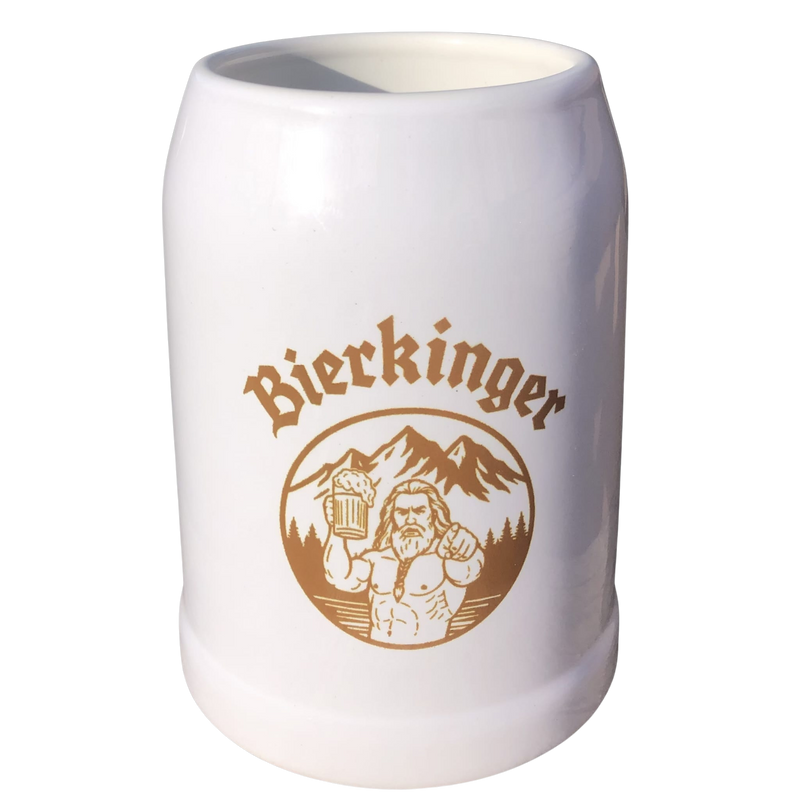 Bierkinger Bierkrug aus Keramik mit goldenem Logo