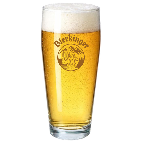 Bierkinger Bierglas mit Logo, freigestellt